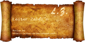 Leiter Zalán névjegykártya