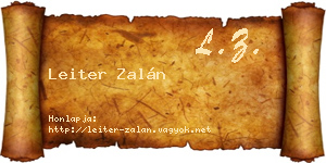 Leiter Zalán névjegykártya